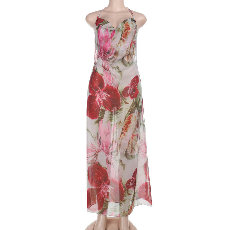 Robe Imprimée Transparente – Femme, Style Vacances