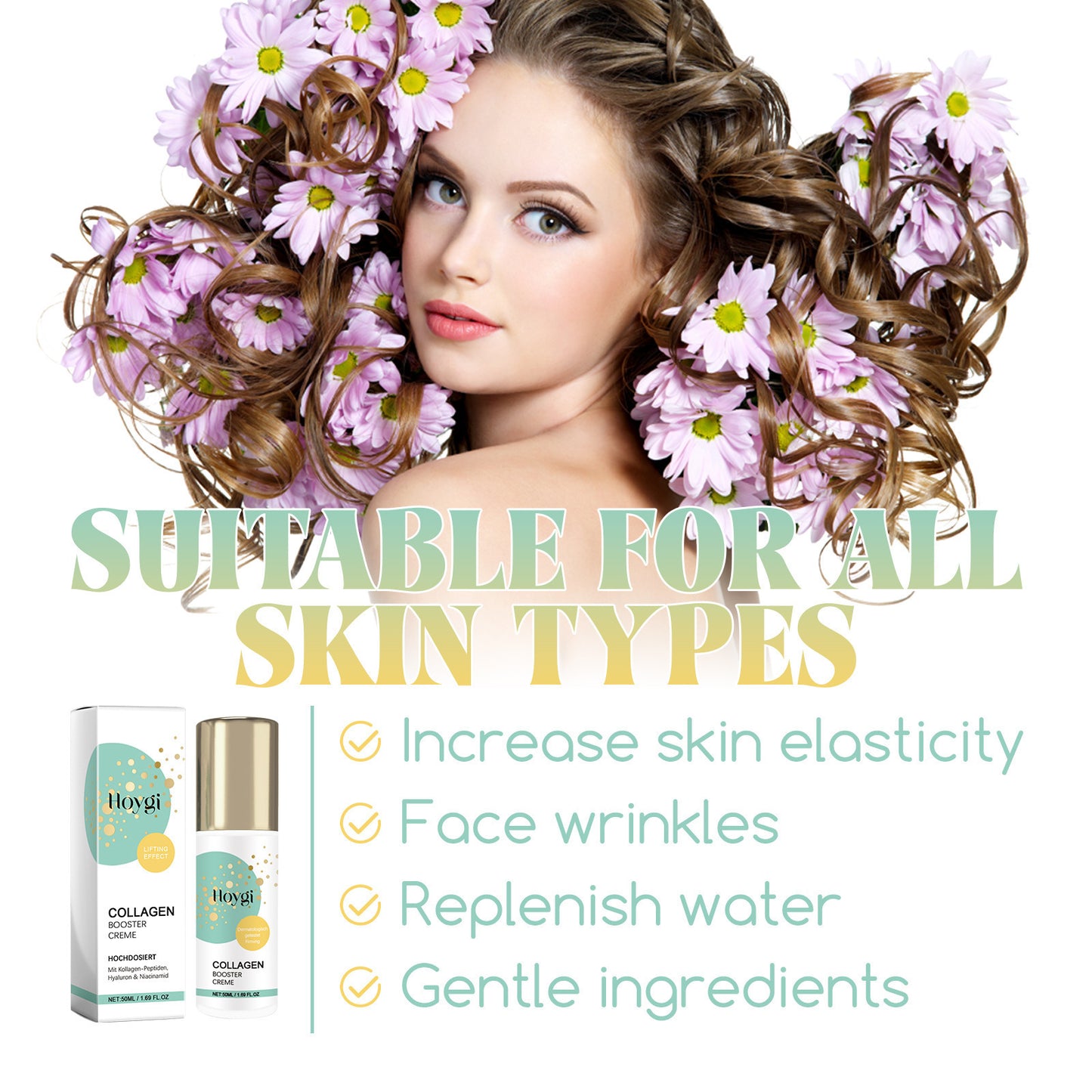 Crème de Soins de la Peau au Collagène Hydratante