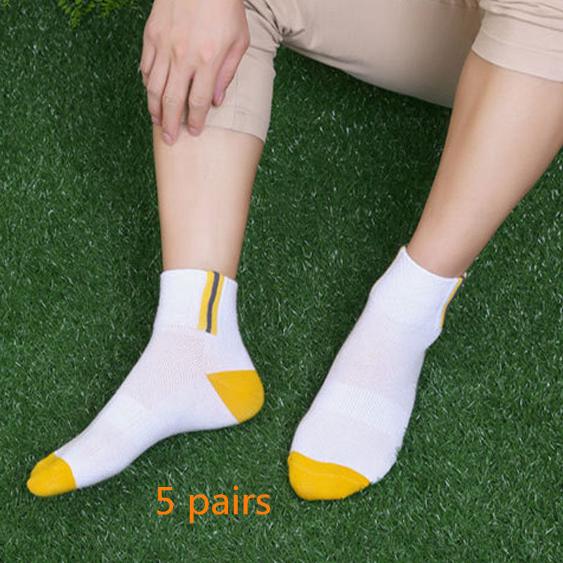 Chaussettes en coton pour hommes, été, anti-odeur, avec maille pour les pieds 5 PAIRES