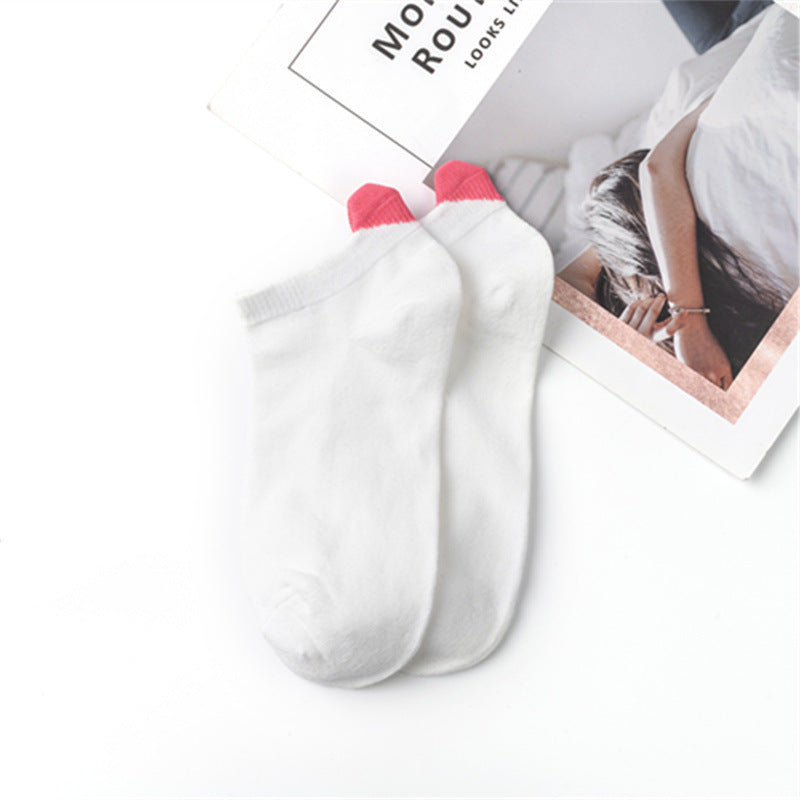 Spring/summer women's socks, solid color, three-dimensional design.