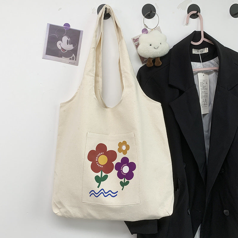 Sac en toile pour fille, sac d'épaule d'été portable