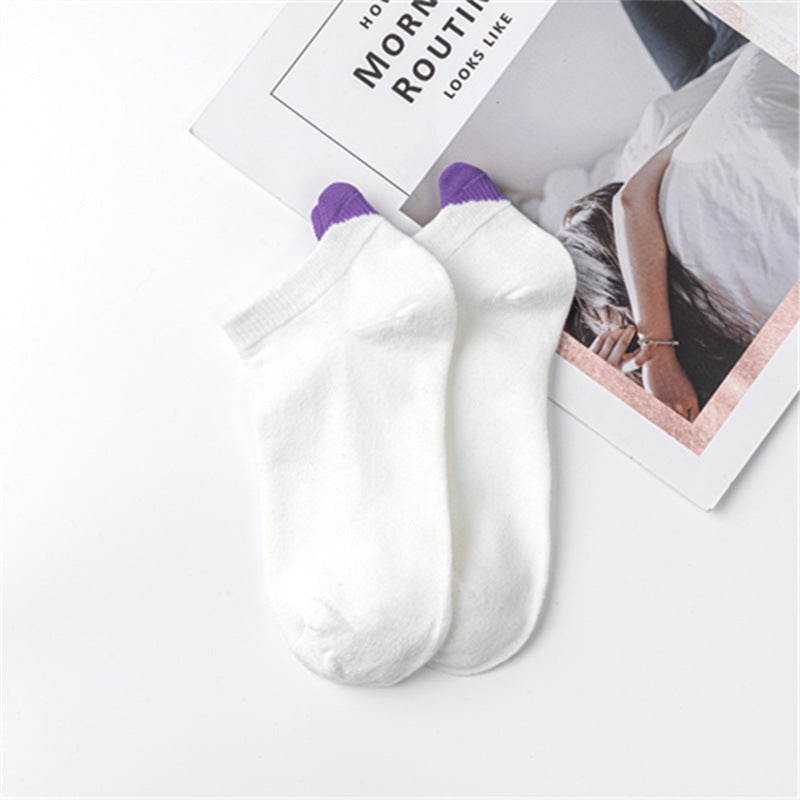 Spring/summer women's socks, solid color, three-dimensional design.