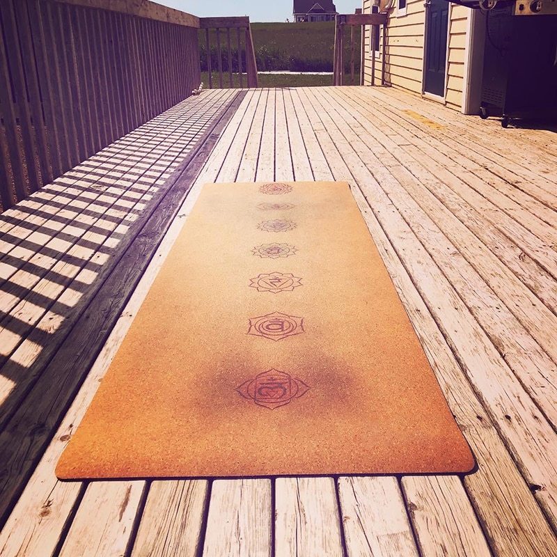Tapis de yoga en liège 7 Chakras