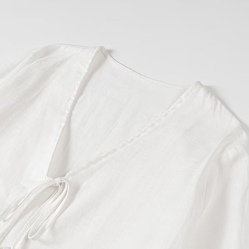 Haut Femme à Lacets – Style Français Décontracté et Polyvalent