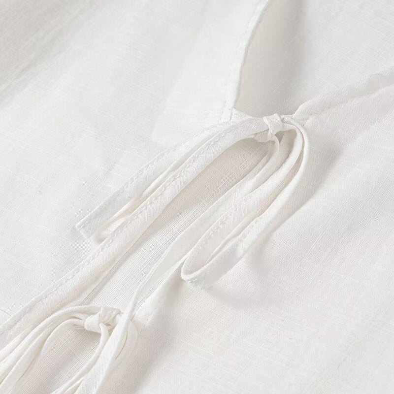 Haut Femme à Lacets – Style Français Décontracté et Polyvalent