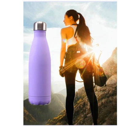 Bouteille d'eau en acier inoxydable isolée avec mug, thermos sous vide pour café