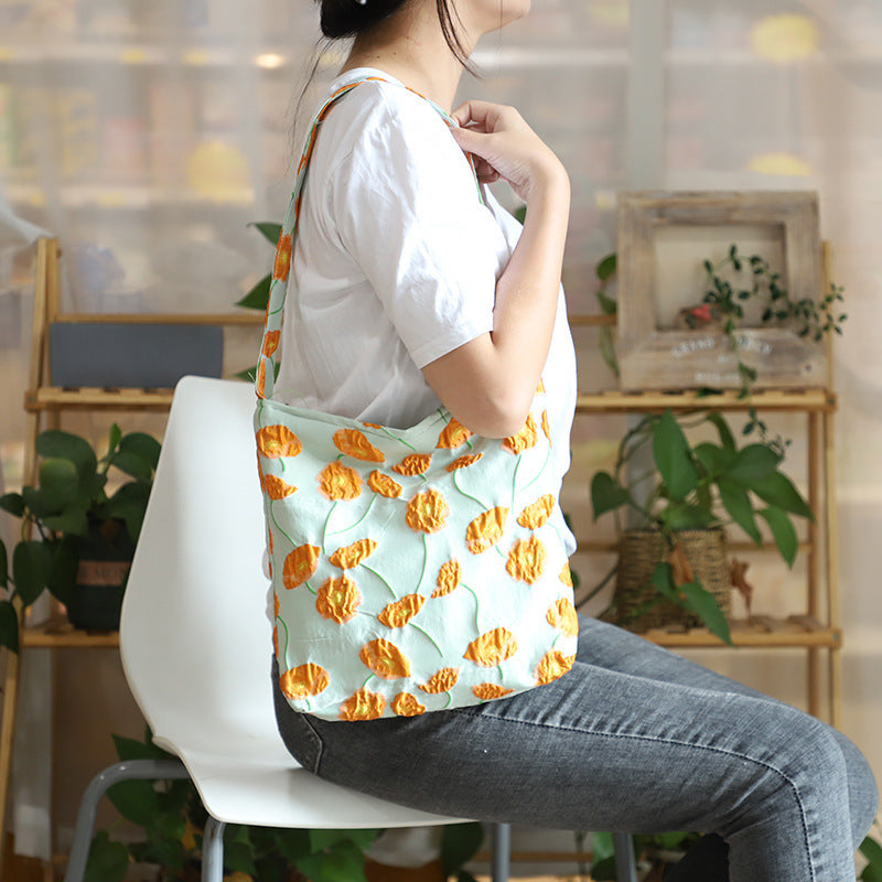 Sac à épaule sous le bras, sac fourre-tout en jacquard, sac en tissu à grande capacité