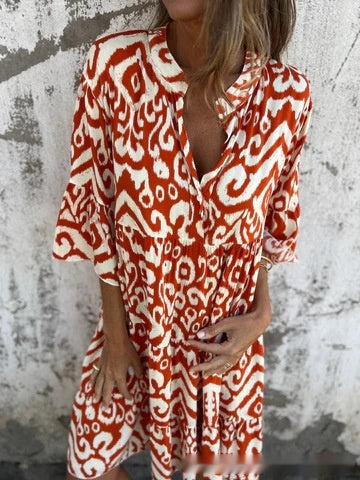 Robe Femme Bohème Ample Imprimée