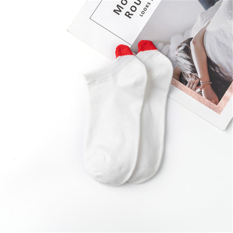 Spring/summer women's socks, solid color, three-dimensional design.