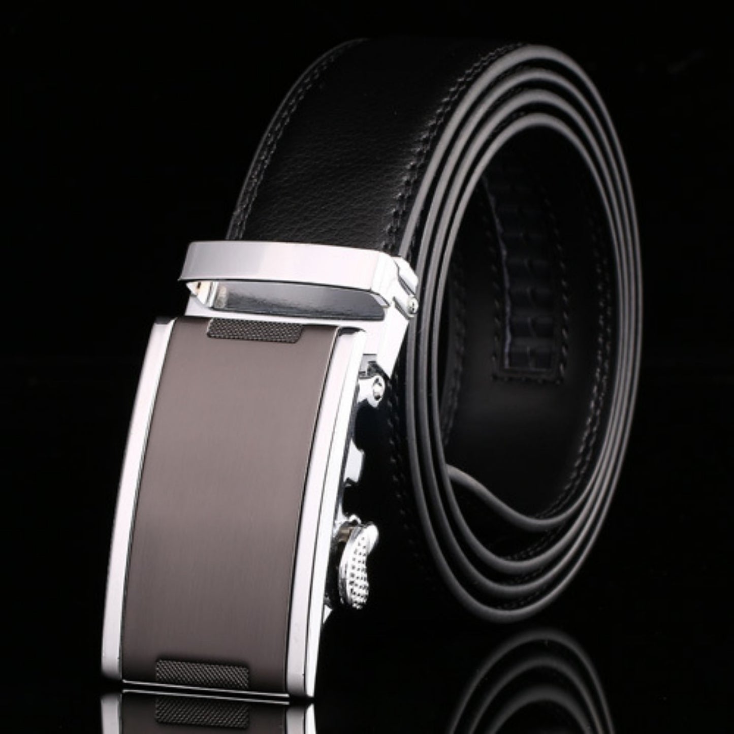 Ceinture en cuir de vache avec boucle automatique pour homme