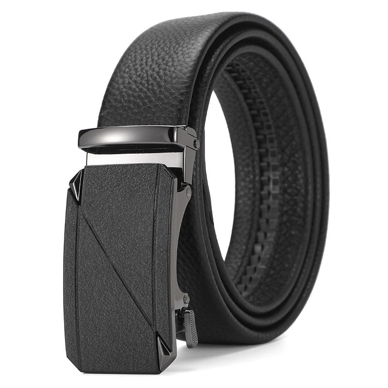 Ceinture en cuir véritable automatique ceinture en cuir pure pour garçons