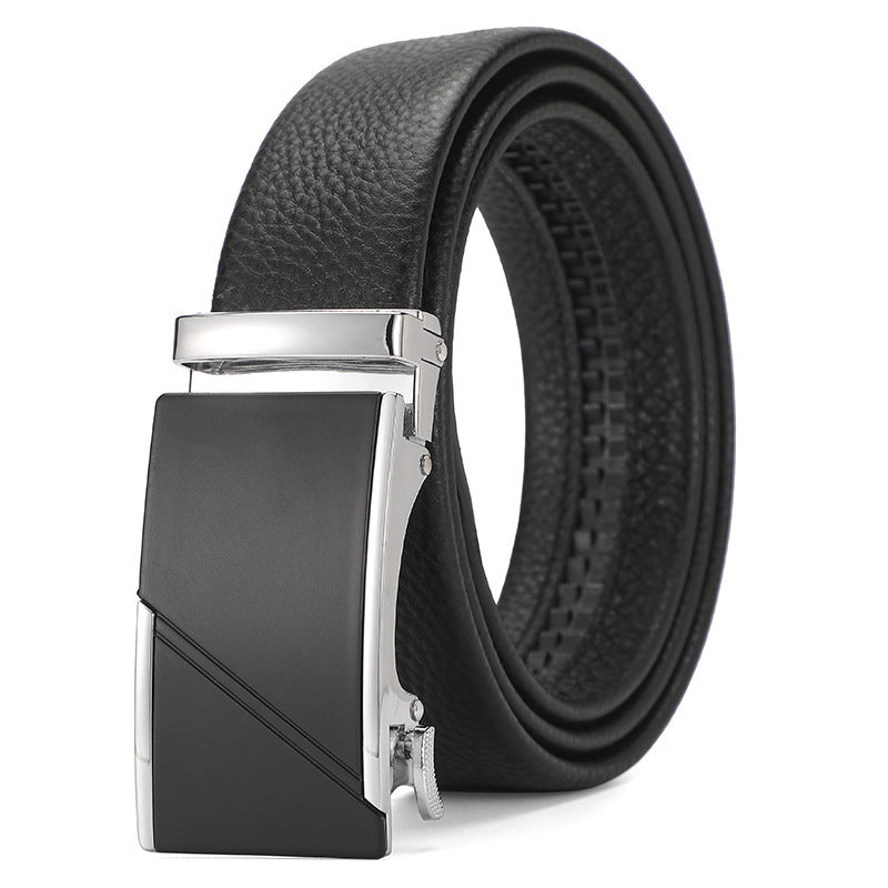 Ceinture en cuir véritable automatique ceinture en cuir pure pour garçons