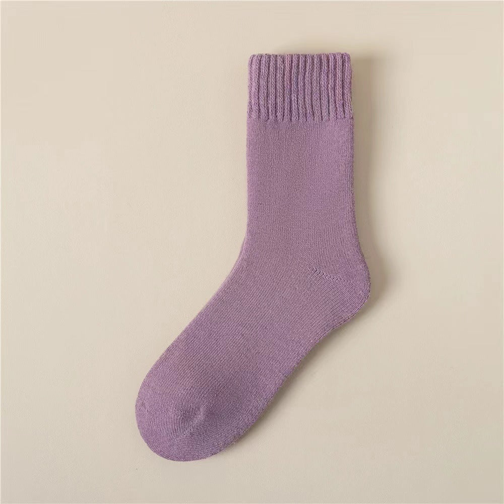 Chaussettes d'hiver épaisses pour femme avec doublure polaire et laine thermique