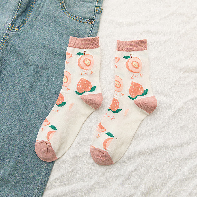 Chaussettes mi-mollet tendance japonaise, douces et mignonnes