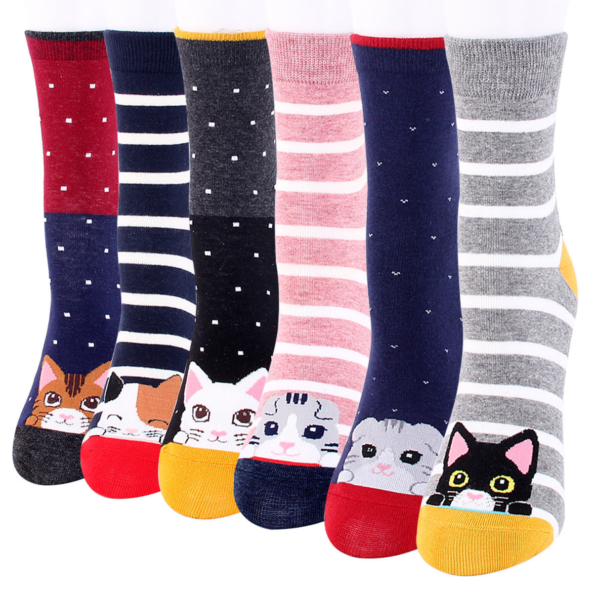 12 PAIRES Chaussettes sauvages absorbant la transpiration avec un mignon motif de chiot