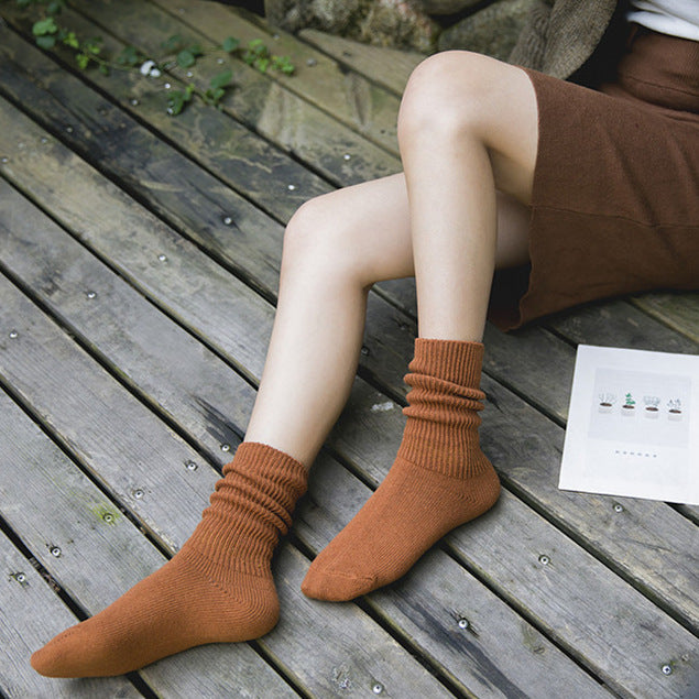 Chaussettes en coton pour femmes à rayures verticales