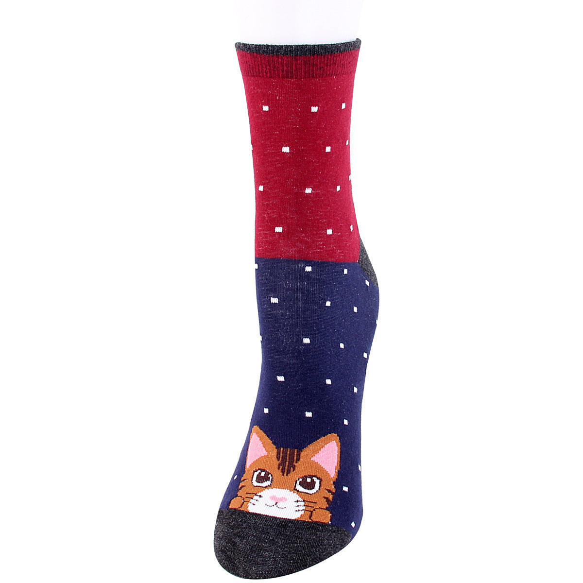 12 PAIRES Chaussettes sauvages absorbant la transpiration avec un mignon motif de chiot