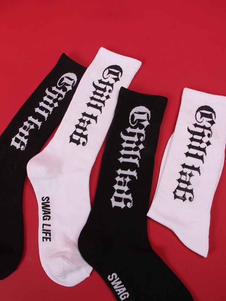 Hip Hop Gothic Skateboard Long Socks