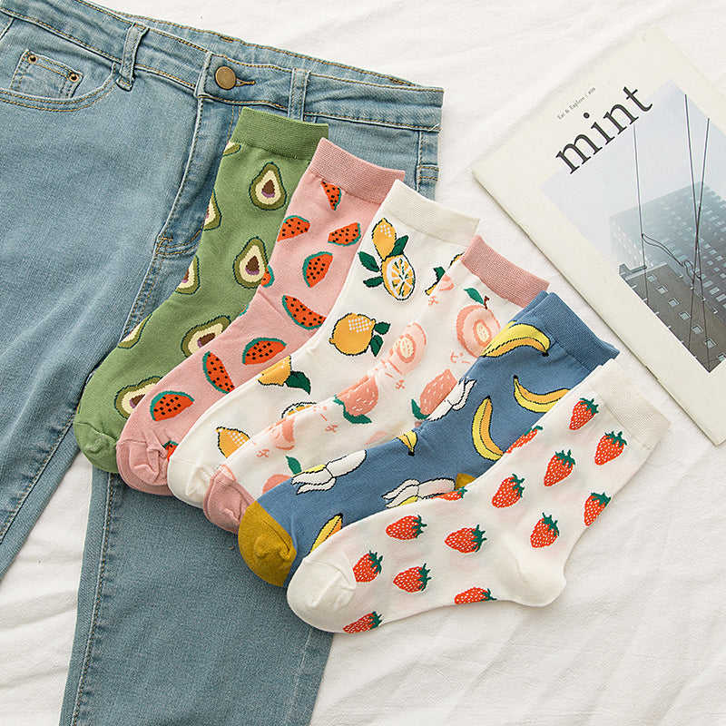 Chaussettes mi-mollet tendance japonaise, douces et mignonnes