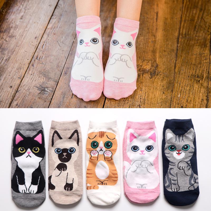 10 PAIRES Chaussettes basses en coton pour femme - Motifs classiques et dessins animés