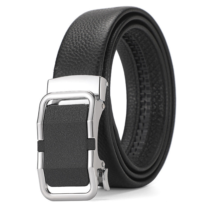 Ceinture en cuir véritable automatique ceinture en cuir pure pour garçons