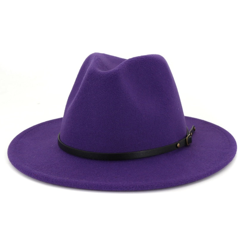 Automne et hiver, chapeau fedora en laine pour femme, chapeau haut-de-forme noir