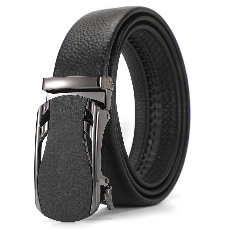 Ceinture en cuir véritable automatique ceinture en cuir pure pour garçons