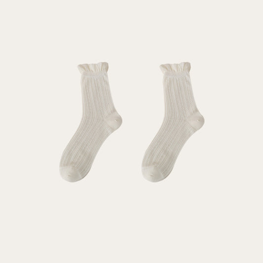 Chaussettes en coton à dentelle pour femme