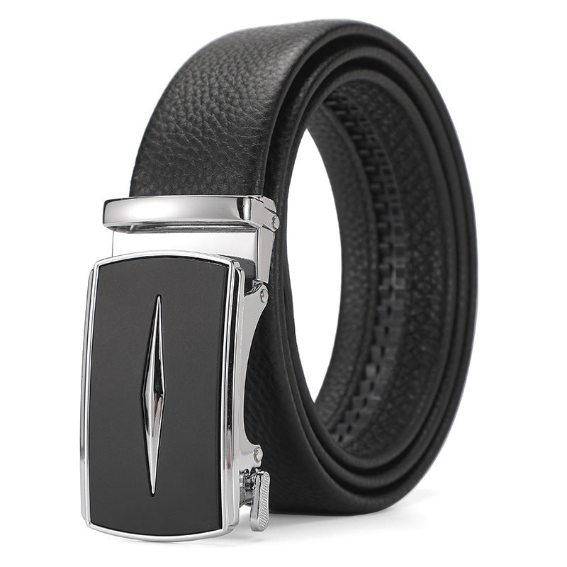 Ceinture en cuir véritable automatique ceinture en cuir pure pour garçons