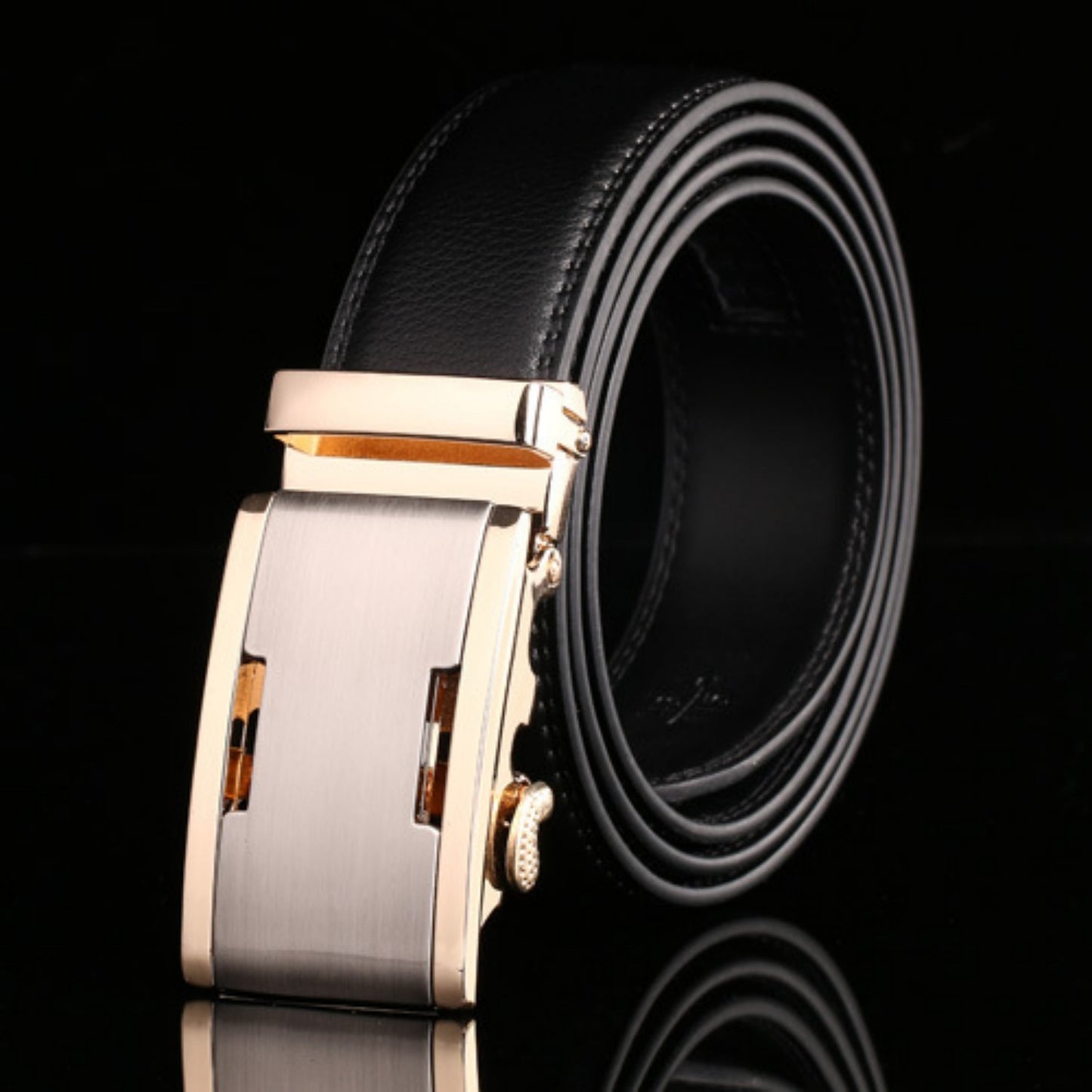 Ceinture en cuir de vache avec boucle automatique pour homme