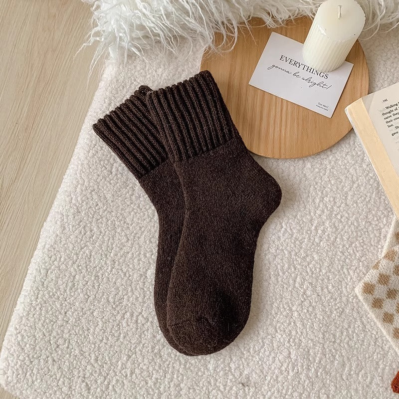 Chaussettes bouclées extra épaisses pour femmes, avec ouverture large