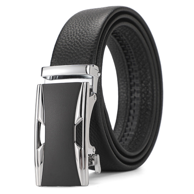 Ceinture en cuir véritable automatique ceinture en cuir pure pour garçons