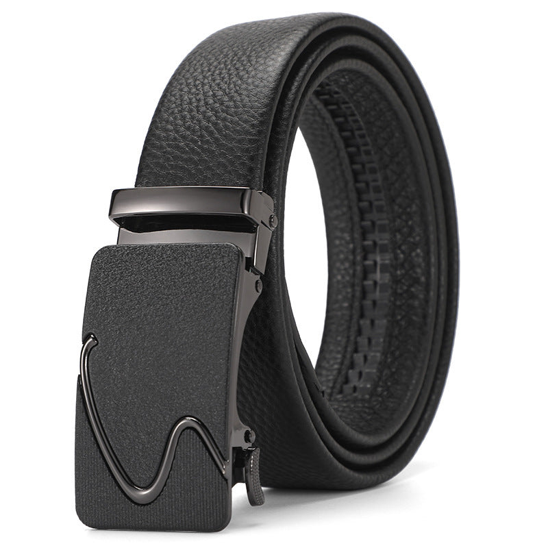 Ceinture en cuir véritable automatique ceinture en cuir pure pour garçons