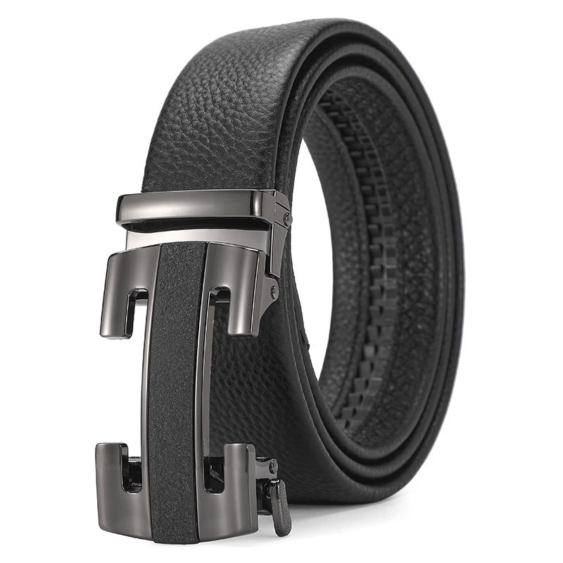 Ceinture en cuir véritable automatique ceinture en cuir pure pour garçons