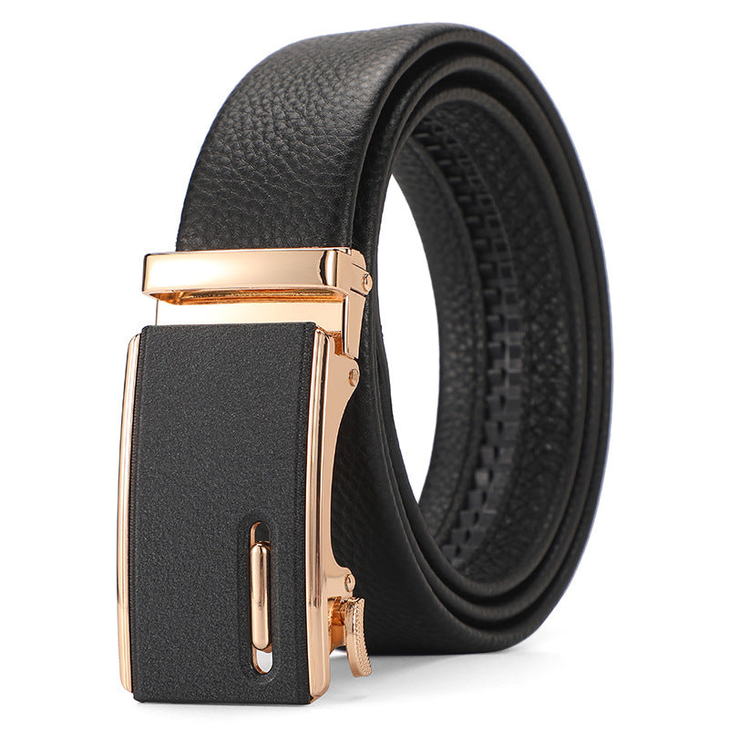 Ceinture en cuir véritable automatique ceinture en cuir pure pour garçons