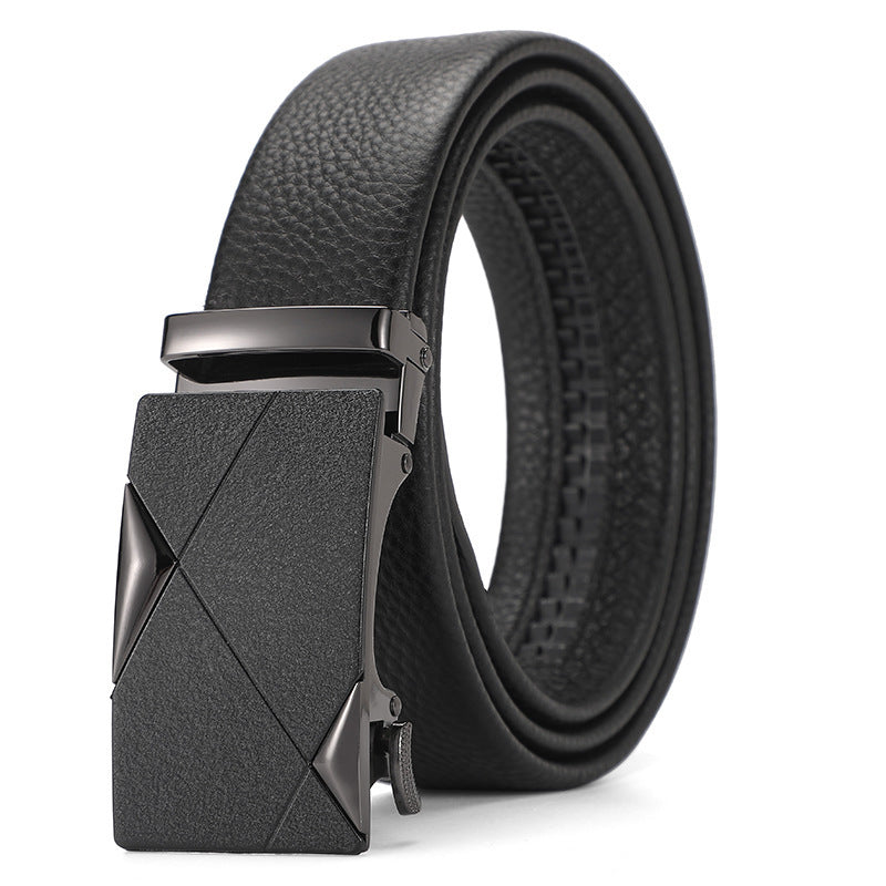 Ceinture en cuir véritable automatique ceinture en cuir pure pour garçons