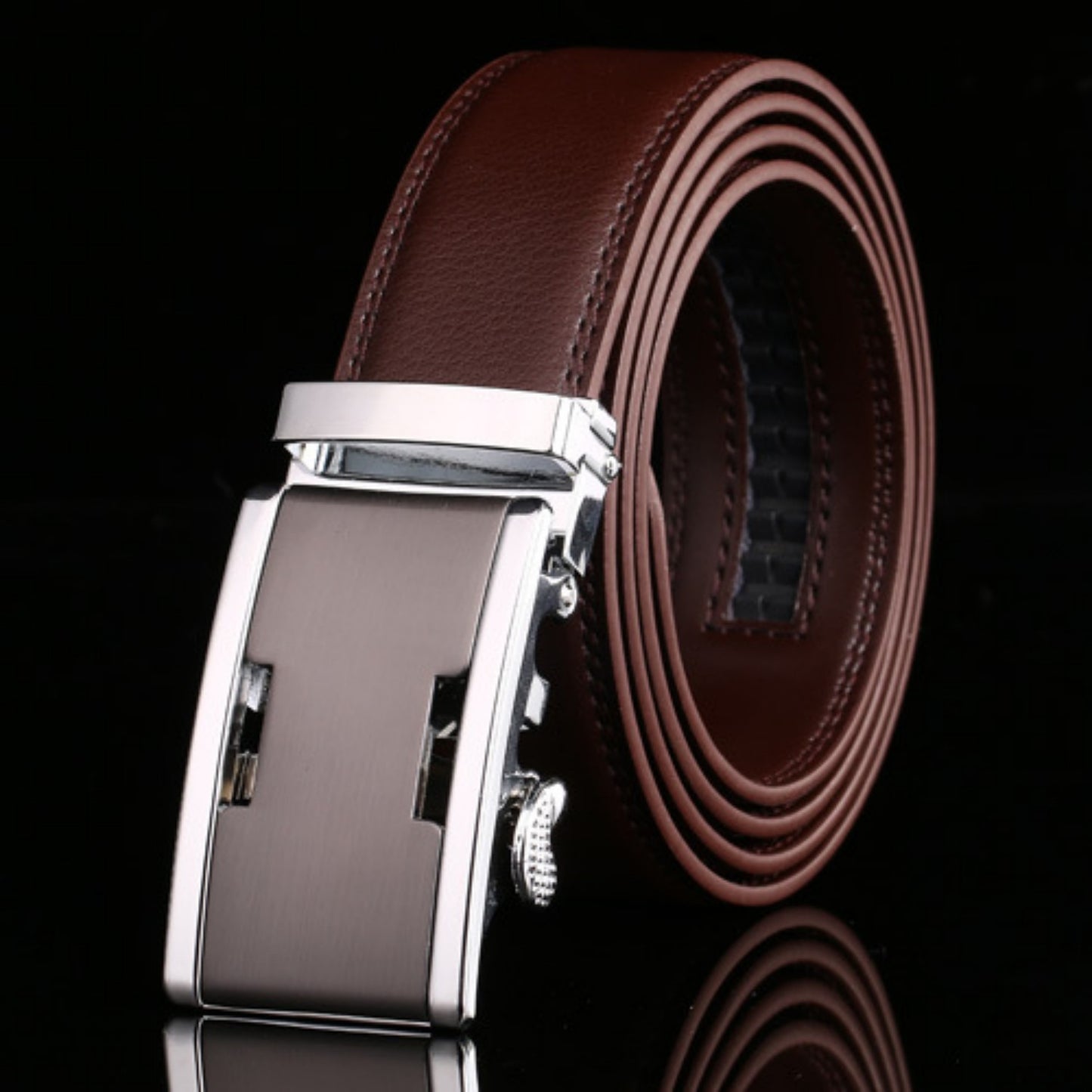 Ceinture en cuir de vache avec boucle automatique pour homme