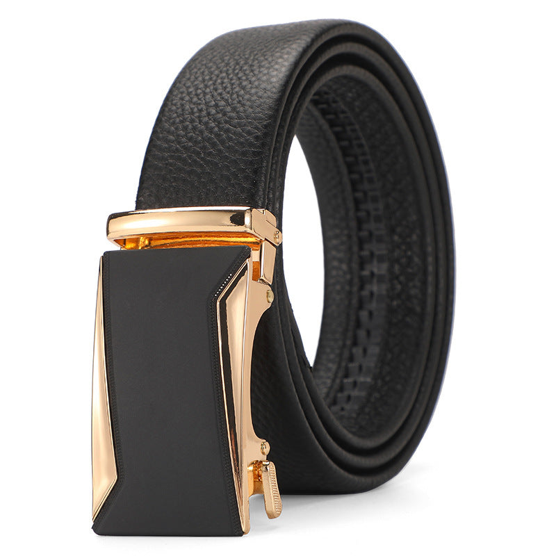 Ceinture en cuir véritable automatique ceinture en cuir pure pour garçons