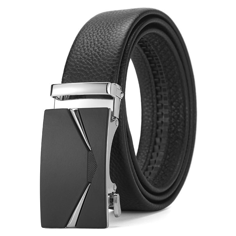 Ceinture en cuir véritable automatique ceinture en cuir pure pour garçons