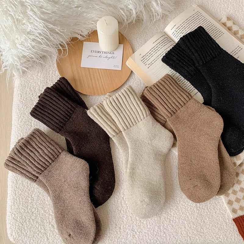 Chaussettes bouclées extra épaisses pour femmes, avec ouverture large