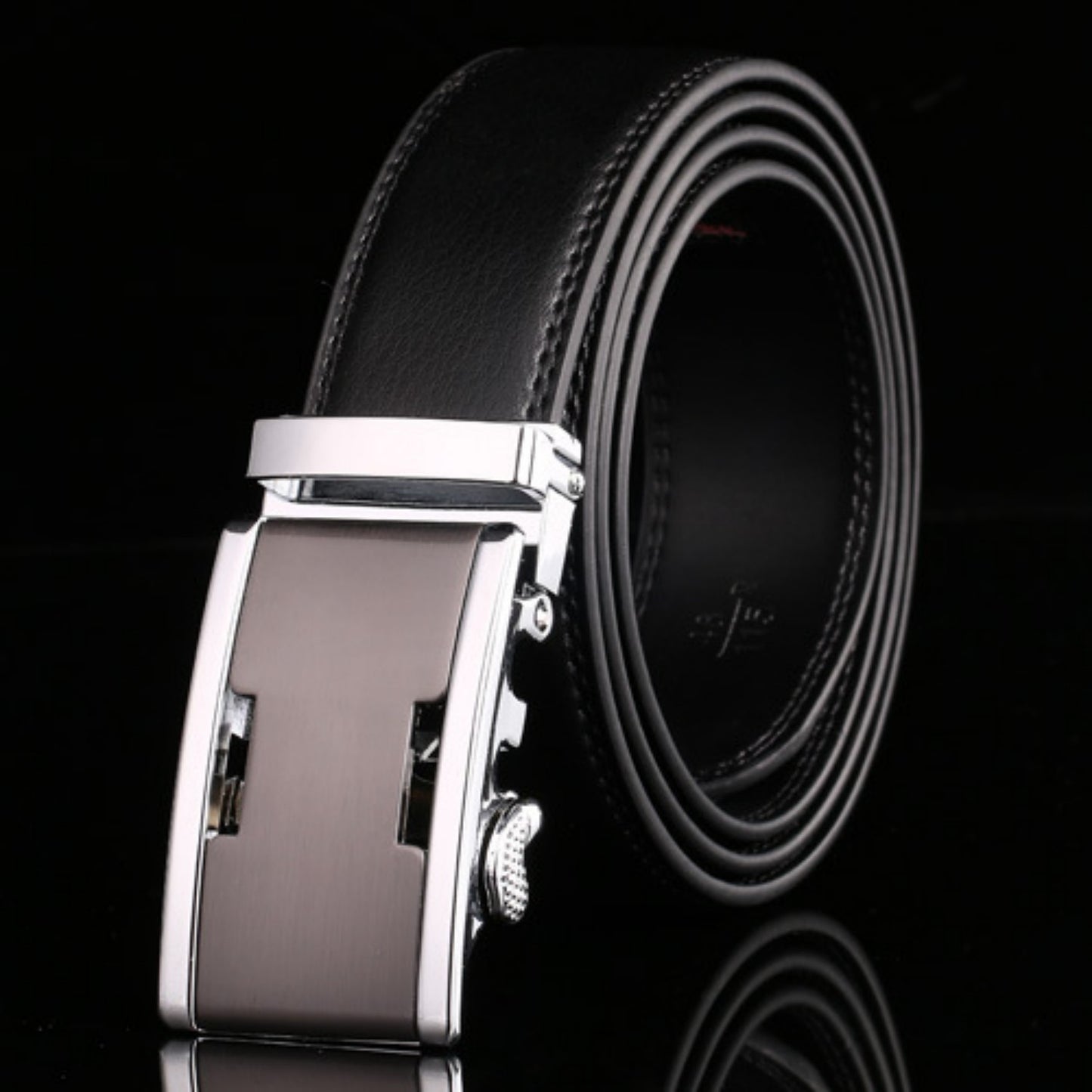 Ceinture en cuir de vache avec boucle automatique pour homme