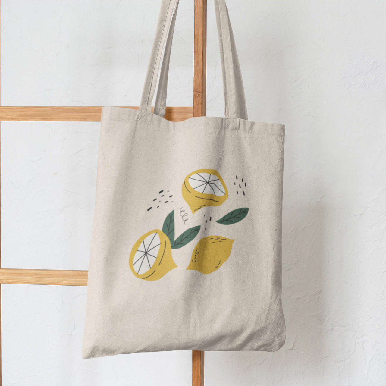 Sac à épaule en toile imprimé papillon et champignon