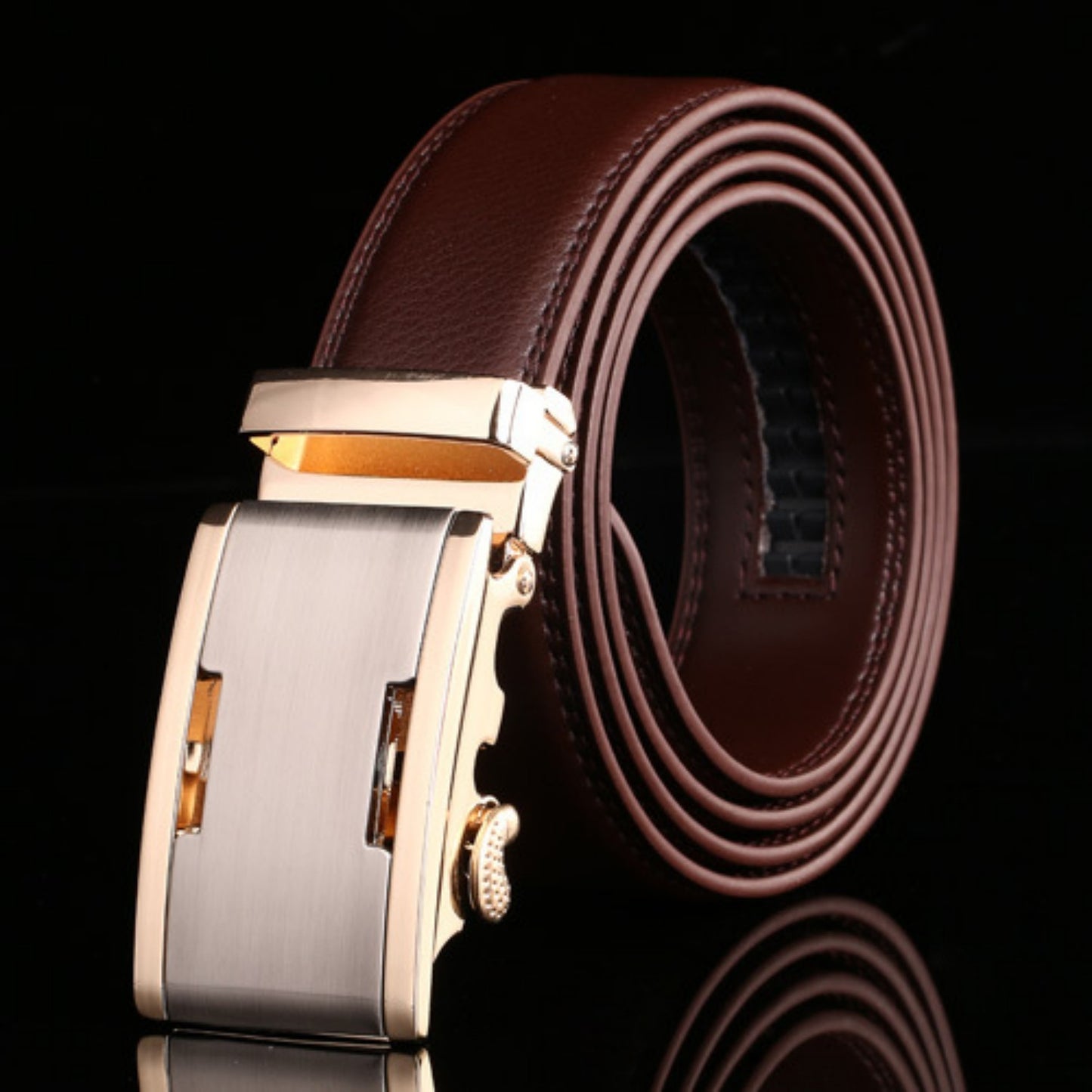 Ceinture en cuir de vache avec boucle automatique pour homme