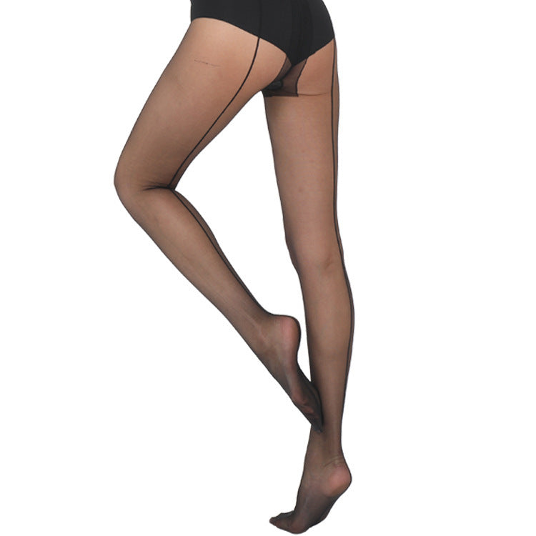 Collants noirs pour femmes avec ligne verticale arrière, personnalité, 20D, bas