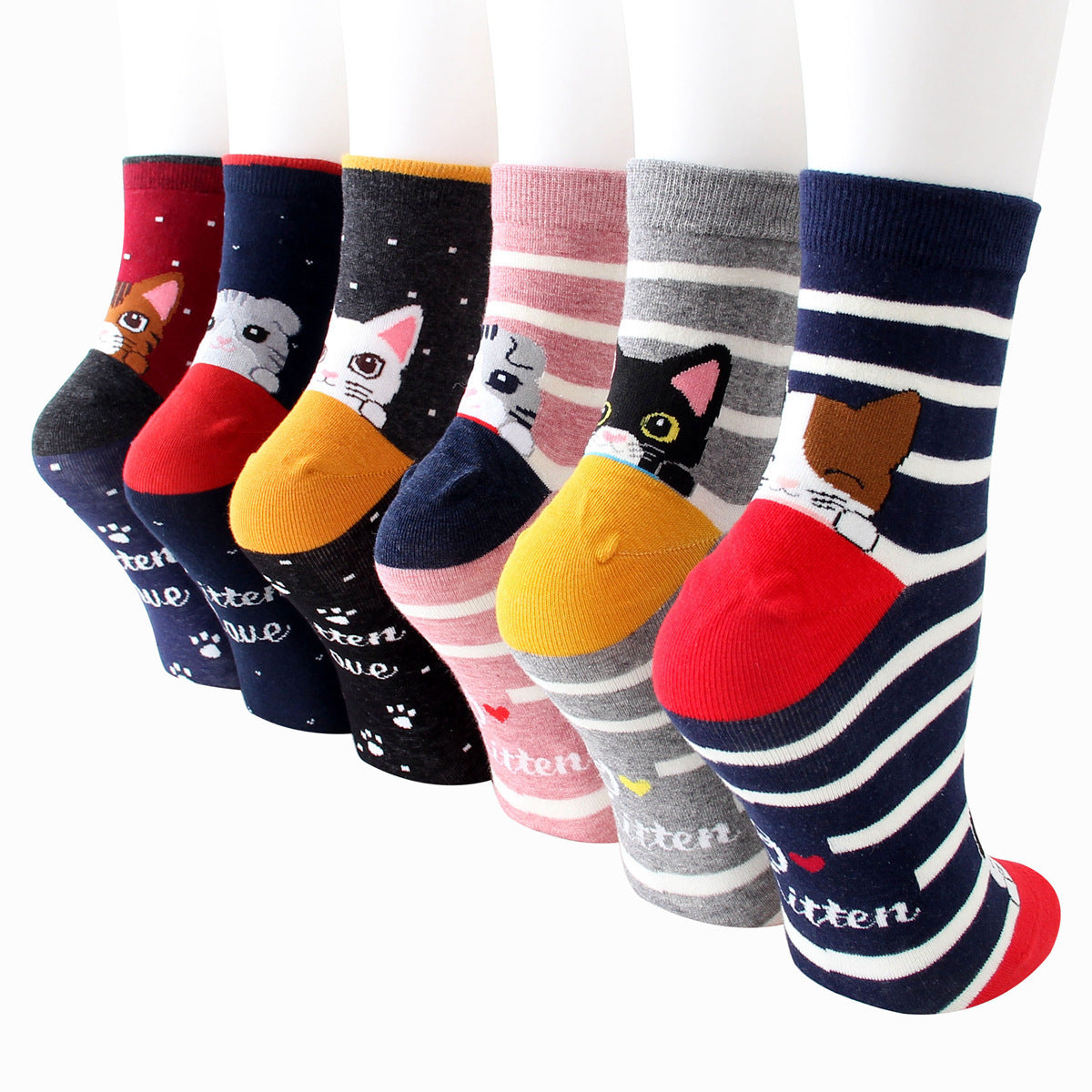 12 PAIRES Chaussettes sauvages absorbant la transpiration avec un mignon motif de chiot