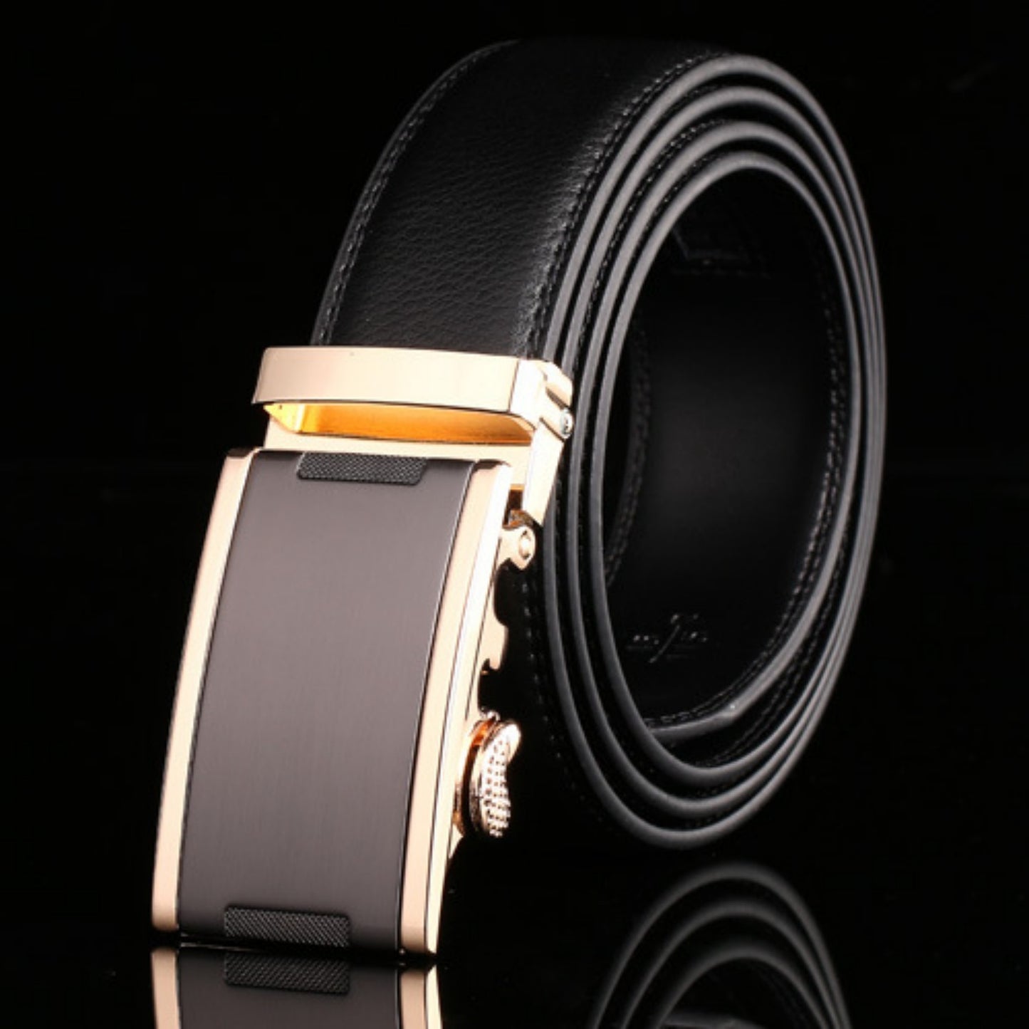 Ceinture en cuir de vache avec boucle automatique pour homme