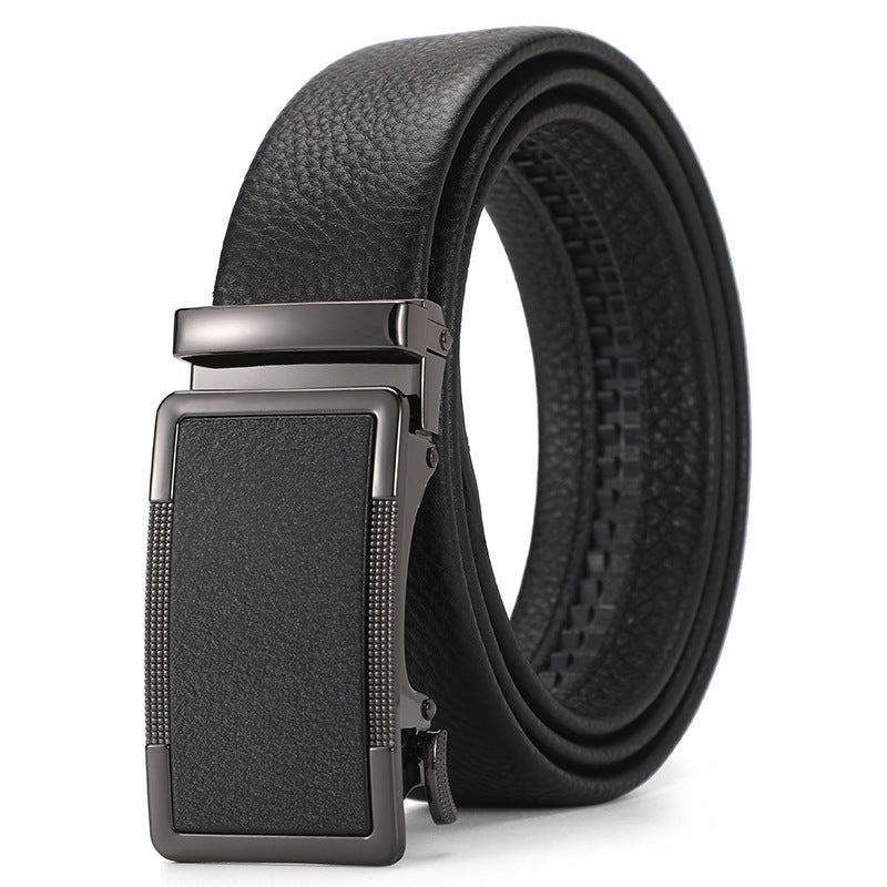 Ceinture en cuir véritable automatique ceinture en cuir pure pour garçons