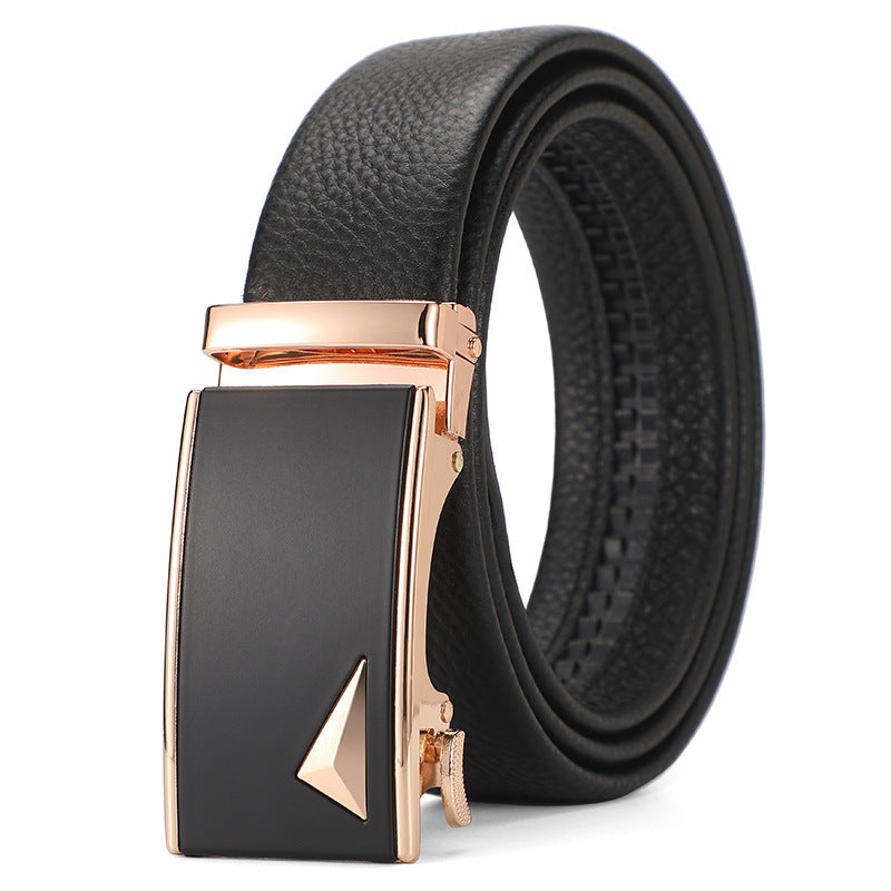 Ceinture en cuir véritable automatique ceinture en cuir pure pour garçons