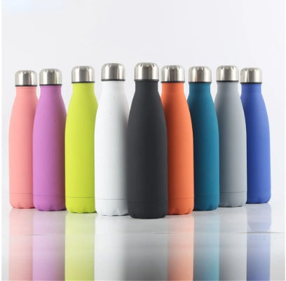 Bouteille d'eau en acier inoxydable isolée avec mug, thermos sous vide pour café