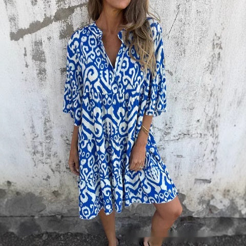 Robe Femme Bohème Ample Imprimée